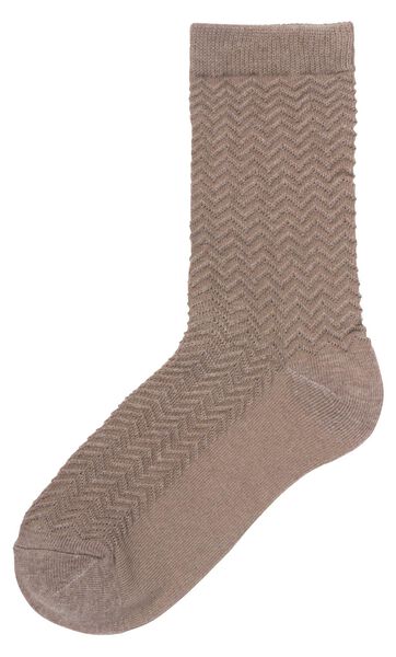 dames sokken met katoen - 5 paar bruin bruin - 1000028913 - HEMA