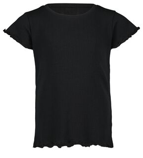 Kinder T-shirt Rib Zwart (zwart)