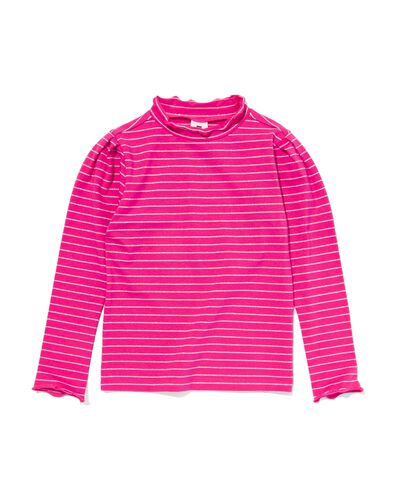 kinder t-shirt met glitterstrepen roze 98/104 - 30805061 - HEMA