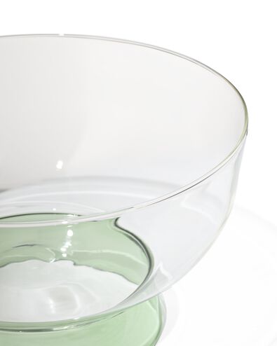 schaal op voet Ø22cm Tafelgenoten glas groen  - 9401144 - HEMA