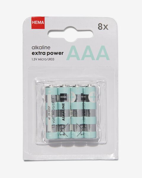 AAA alkaline extra power batterijen - 8 stuks - 41290259 - HEMA