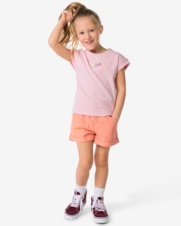 kinder korte broek paperbag perzik perzik - 30819104PEACH - HEMA