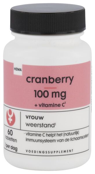 cranberry 100mg + vitamine C - 60 stuks - 11402206 - HEMA
