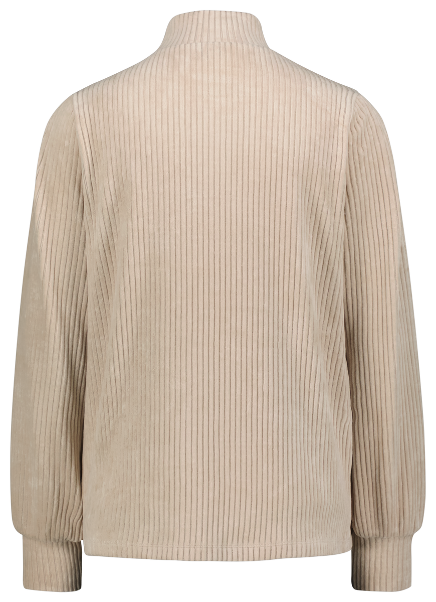 dames sweater Cassie met ribbels zand zand - 1000029491 - HEMA