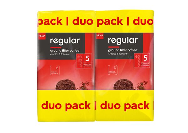 filterkoffie regular 2x500gram - 17170021 - HEMA