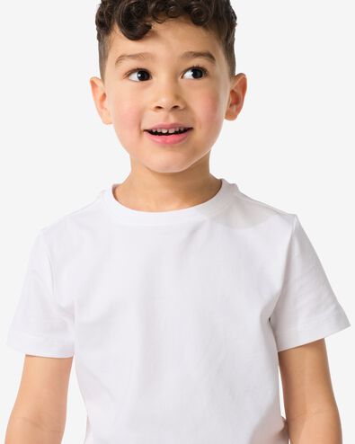 kinder t-shirts  biologisch katoen - 2 stuks wit 122/128 - 30729413 - HEMA