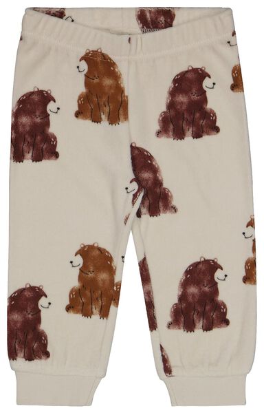 baby pyjama velvet beren wit wit - 1000028777 - HEMA