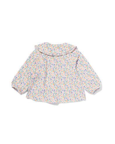 babyblouse corduroy bloemen gebroken wit - 33076060OFFWHITE - HEMA