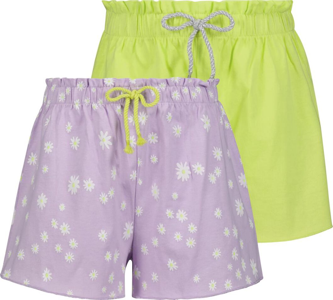 kinder shorts - 2 stuks lila - 1000024003 - HEMA
