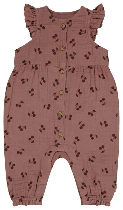 newborn jumpsuit kersen roze - 1000027310 - HEMA