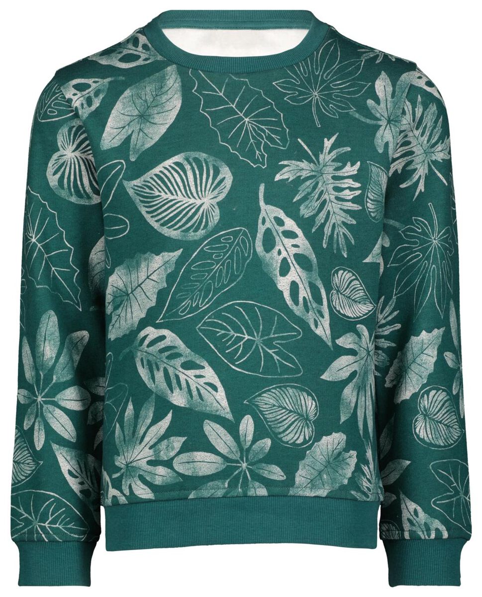 kinder sweater bladeren groen - 1000026086 - HEMA