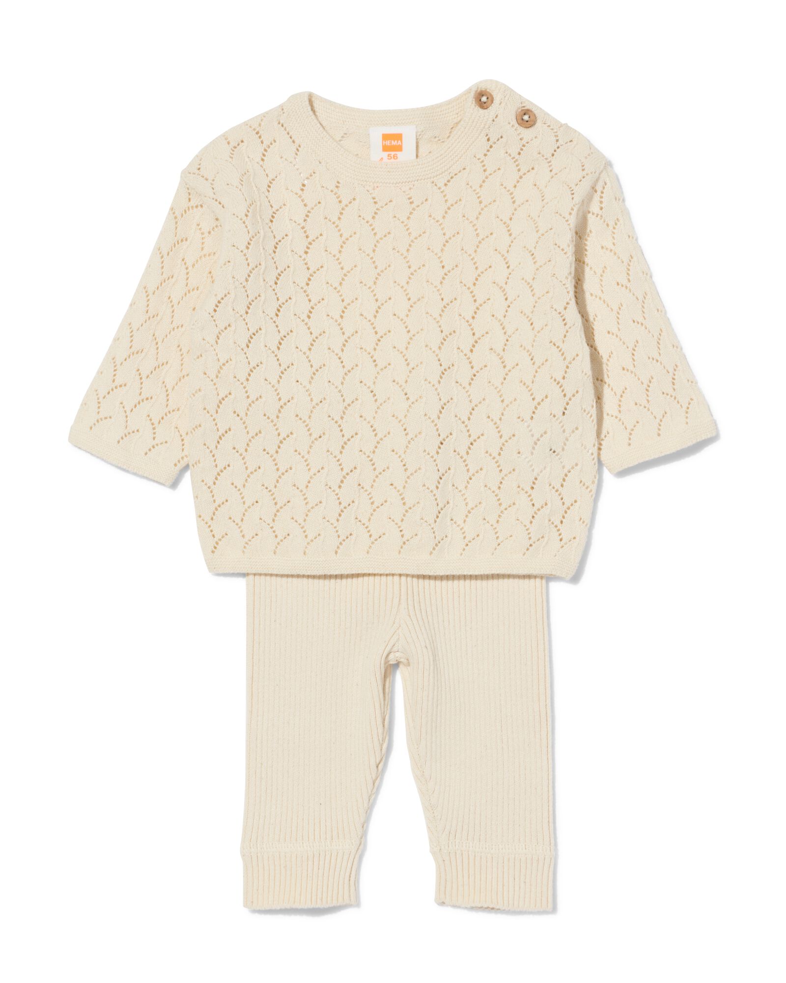 newborn kledingset gebreid ecru ecru - 33412520ECRU - HEMA