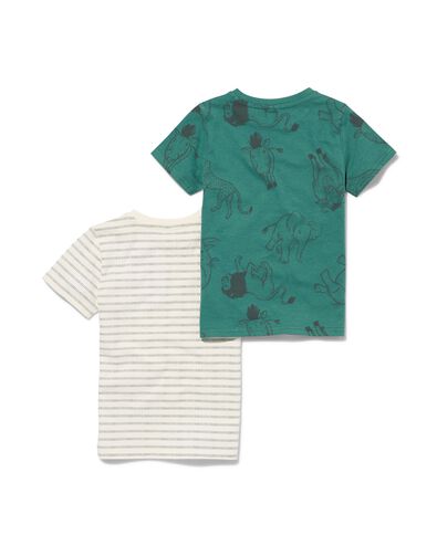 kinder t-shirts strepen/savanne - 2 stuks groen 122/128 - 30762551 - HEMA