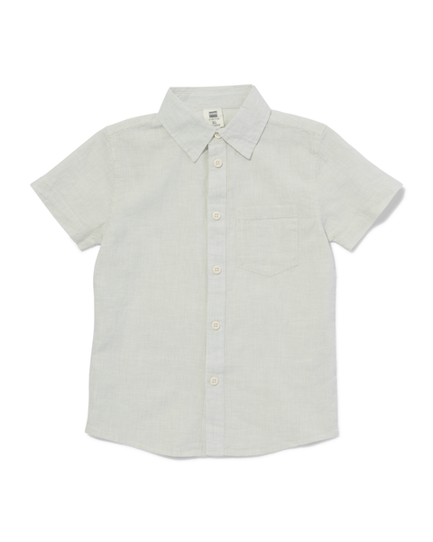 kinder overhemd met linnen lichtgroen lichtgroen - 1000030877 - HEMA