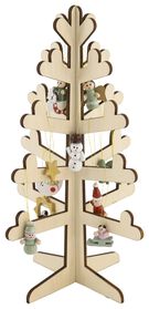 houten kerstboom 30cm met 12 houten hangers - 25103597 - HEMA