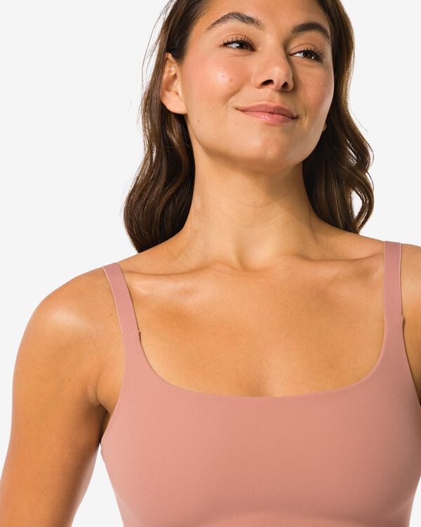 niet voorgevormde top zonder beugel - ultimate comfort lichtbruin lichtbruin - 21801180LIGHTBROWN - HEMA