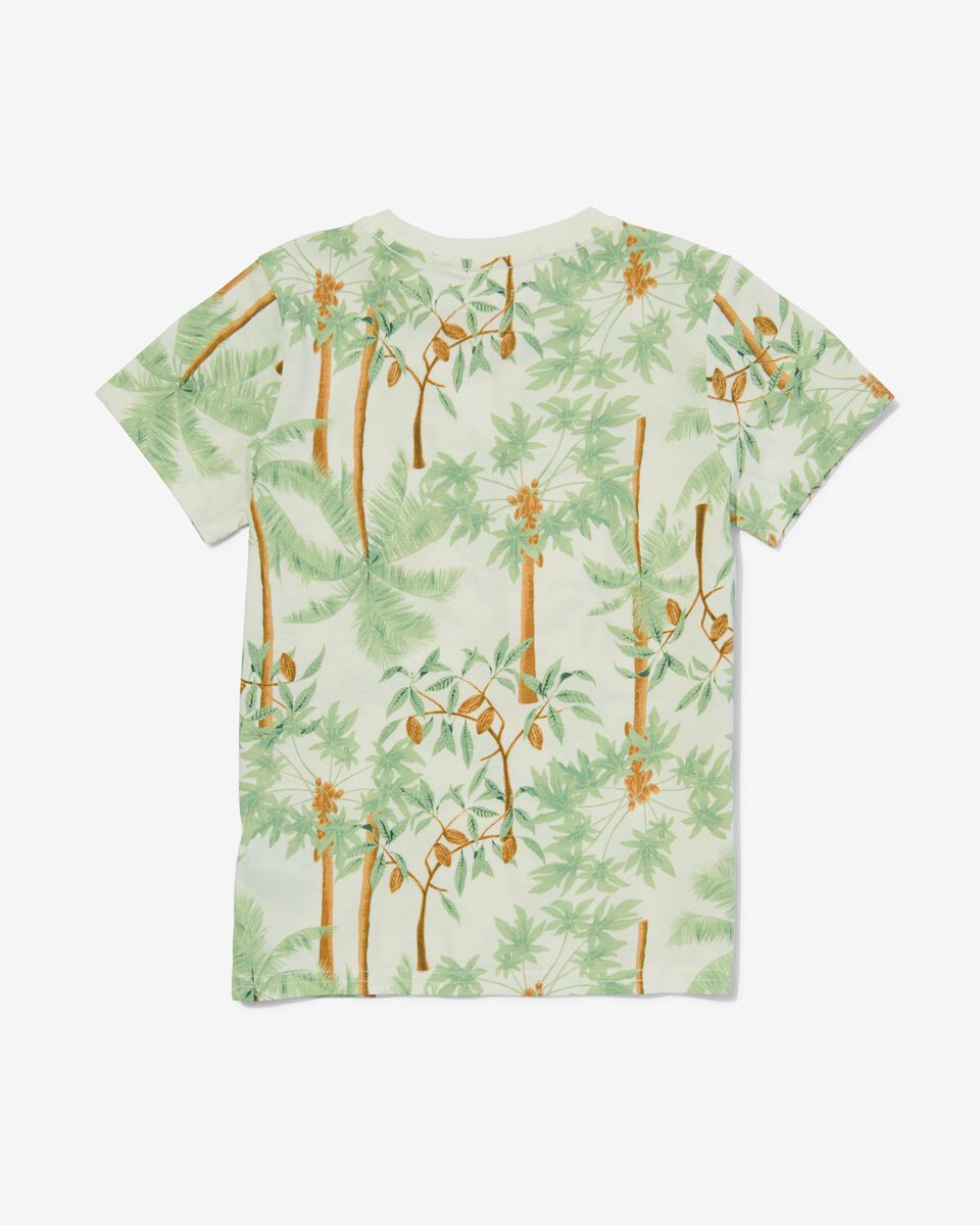 kinder t-shirt palmbomen gebroken wit - 1000031234 - HEMA
