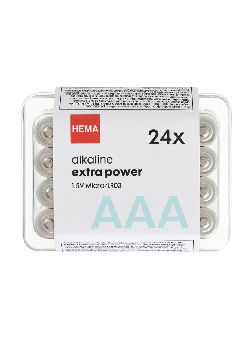 Versnel Benadering Geleend AAA alkaline extra power batterijen - 24 stuks - HEMA