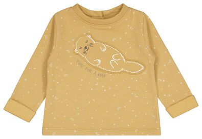 newborn sweater bever geel - 1000025921 - HEMA