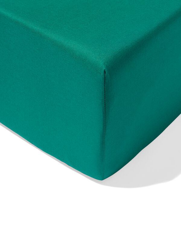 hoeslaken 90x220cm zacht katoen middengroen - 5160025 - HEMA