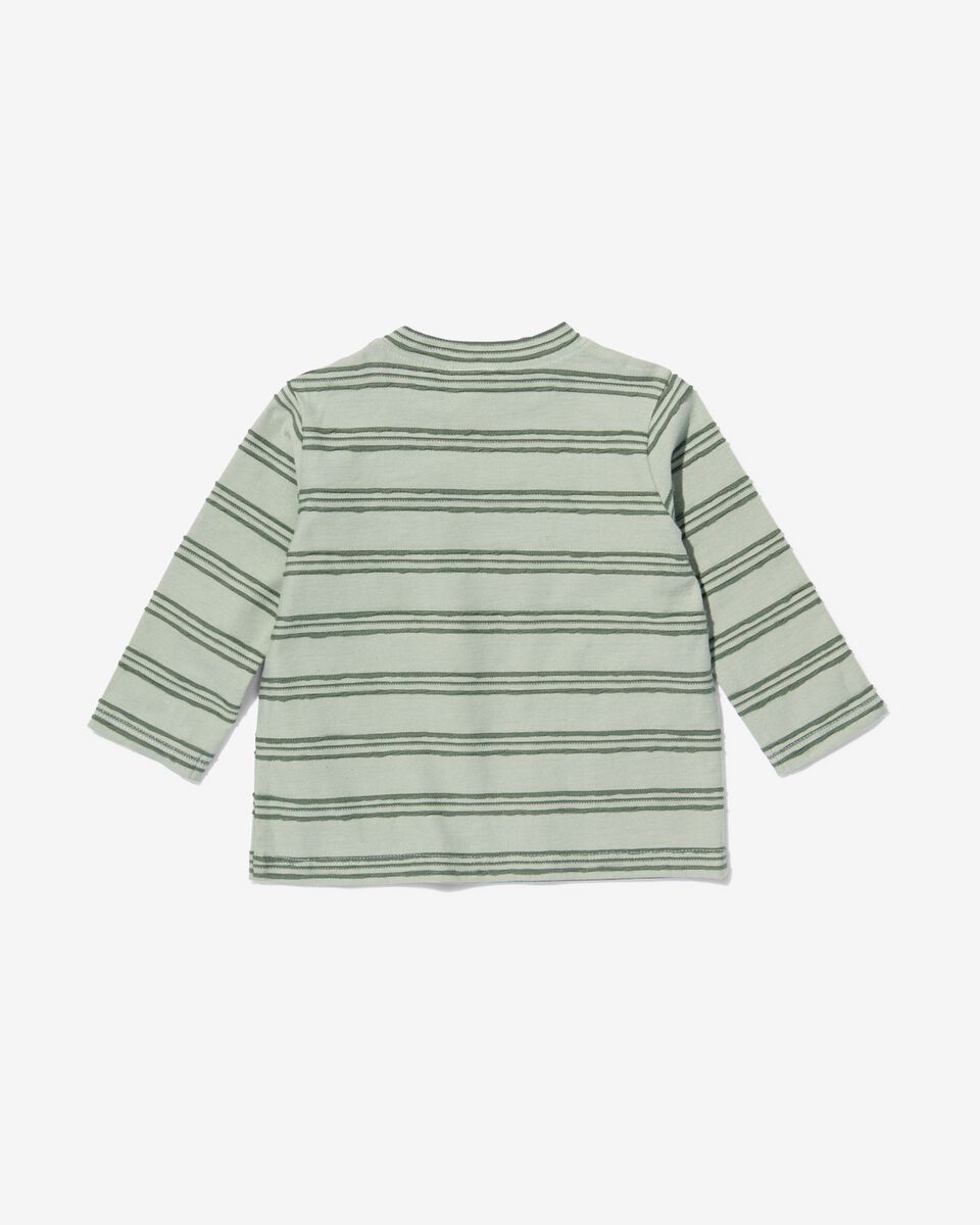 baby shirt structuur strepen groen groen - 1000031996 - HEMA