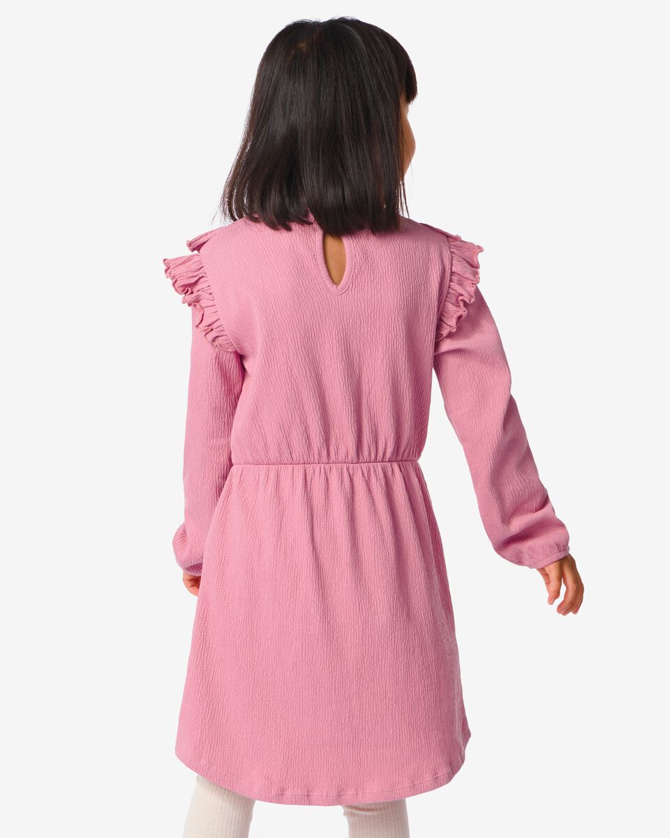 kinder jurk met ruffles oudroze oudroze - 1000031911 - HEMA