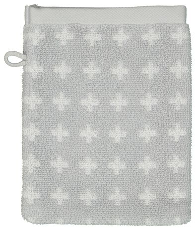Handdoeken - zware kwaliteit - kruisje lichtgrijs lichtgrijs - 1000015754 - HEMA
