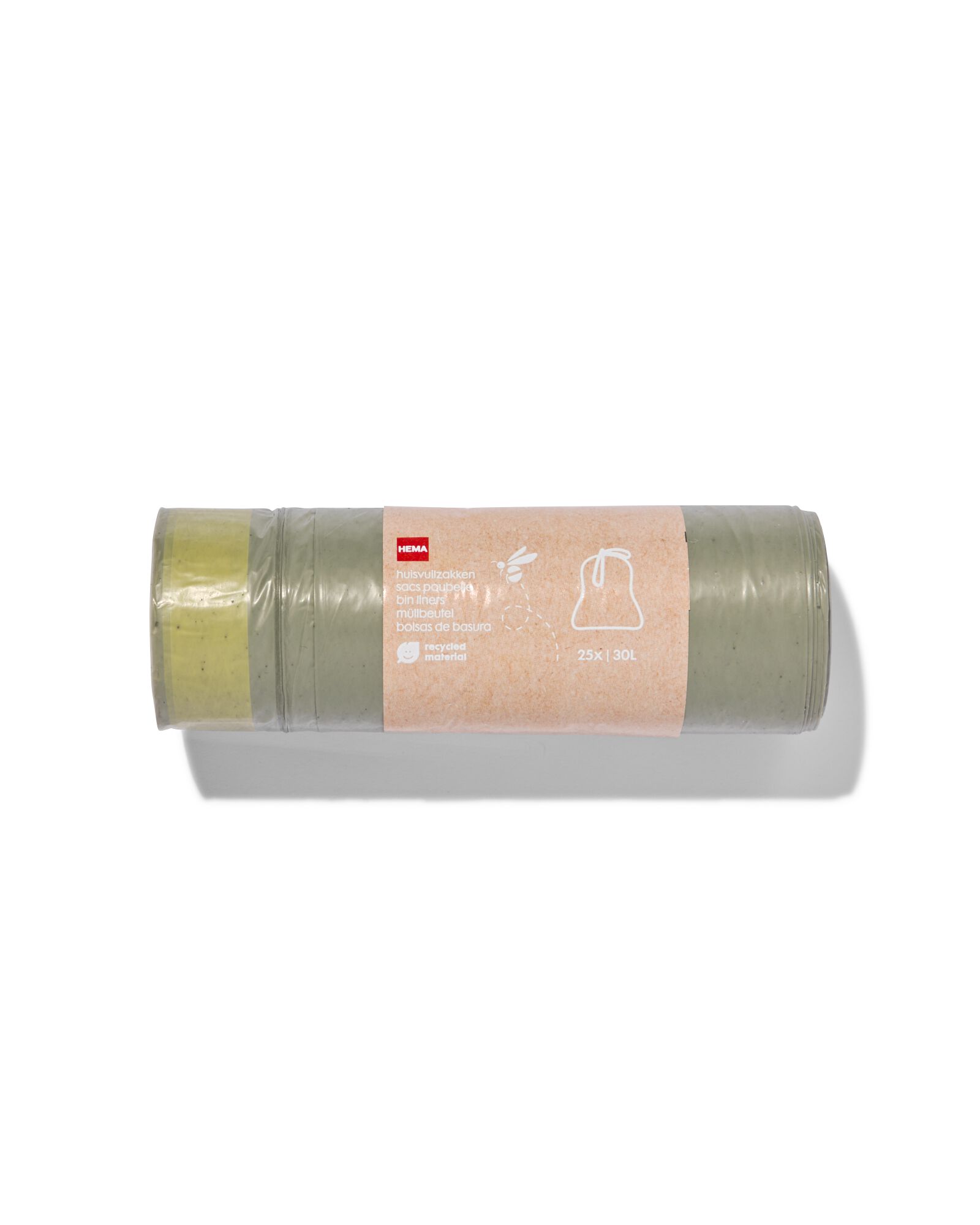 huisvuilzakken met trekband 30L - gerecycled plastic - 25 stuks - 20510038 - HEMA