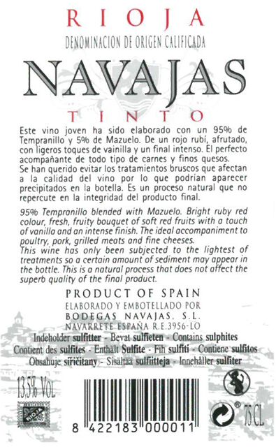 navajas rioja tempranillo - 0,75 L - 17363063 - HEMA