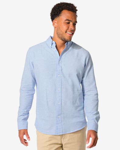 herenoverhemd  blauw blauw - 2103240BLUE - HEMA