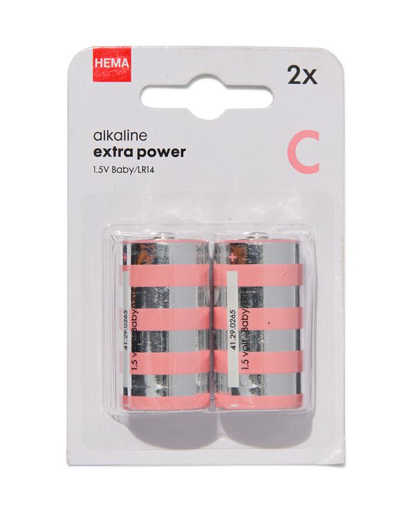 C alkaline extra power batterijen - 2 stuks - 41290265 - HEMA