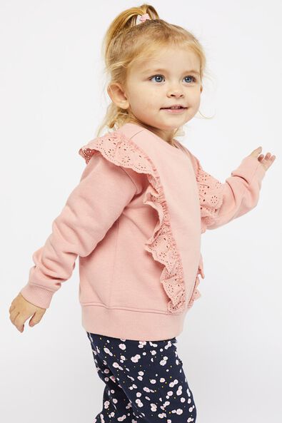 kindersweater broderie roze - 1000021976 - HEMA