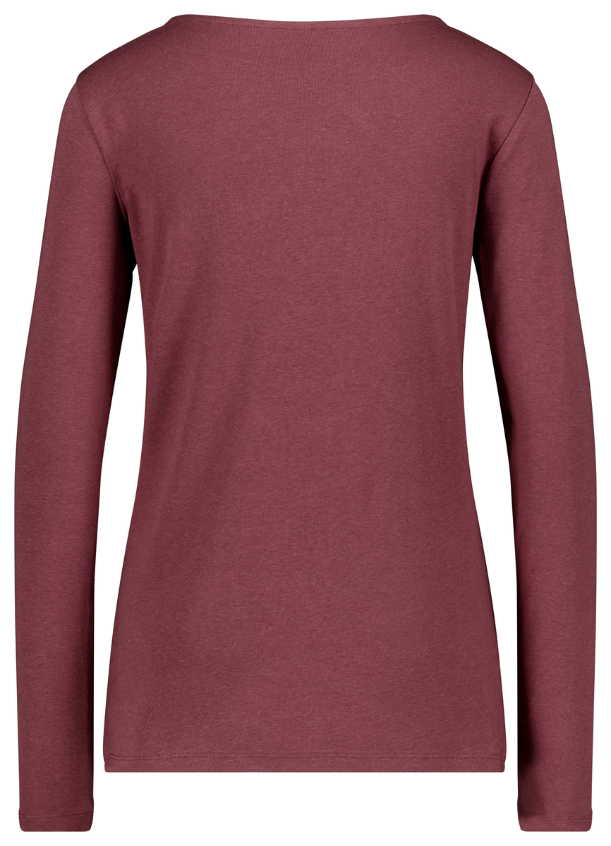 dames t-shirt Ebony boothals rood rood - 1000028995 - HEMA