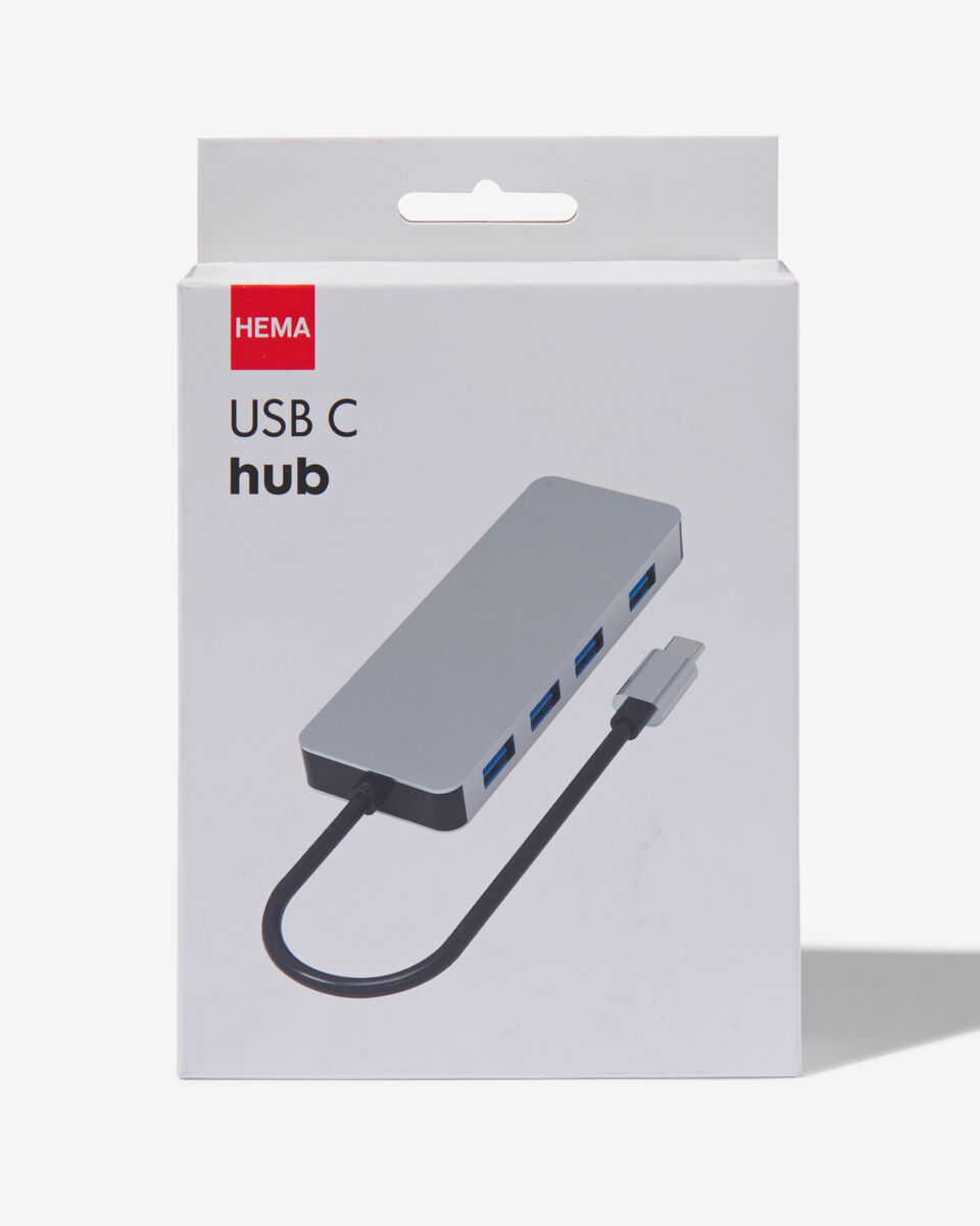 USB C hub grijs - 39630168 - HEMA