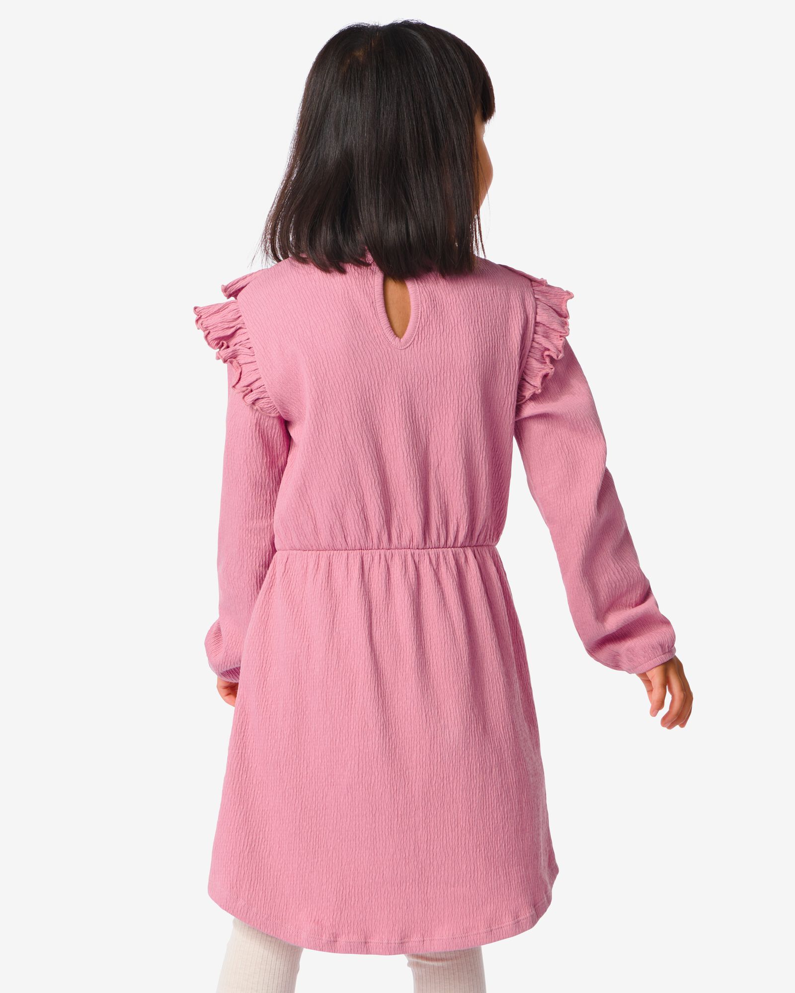 kinder jurk met ruffles oudroze - 1000031911 - HEMA