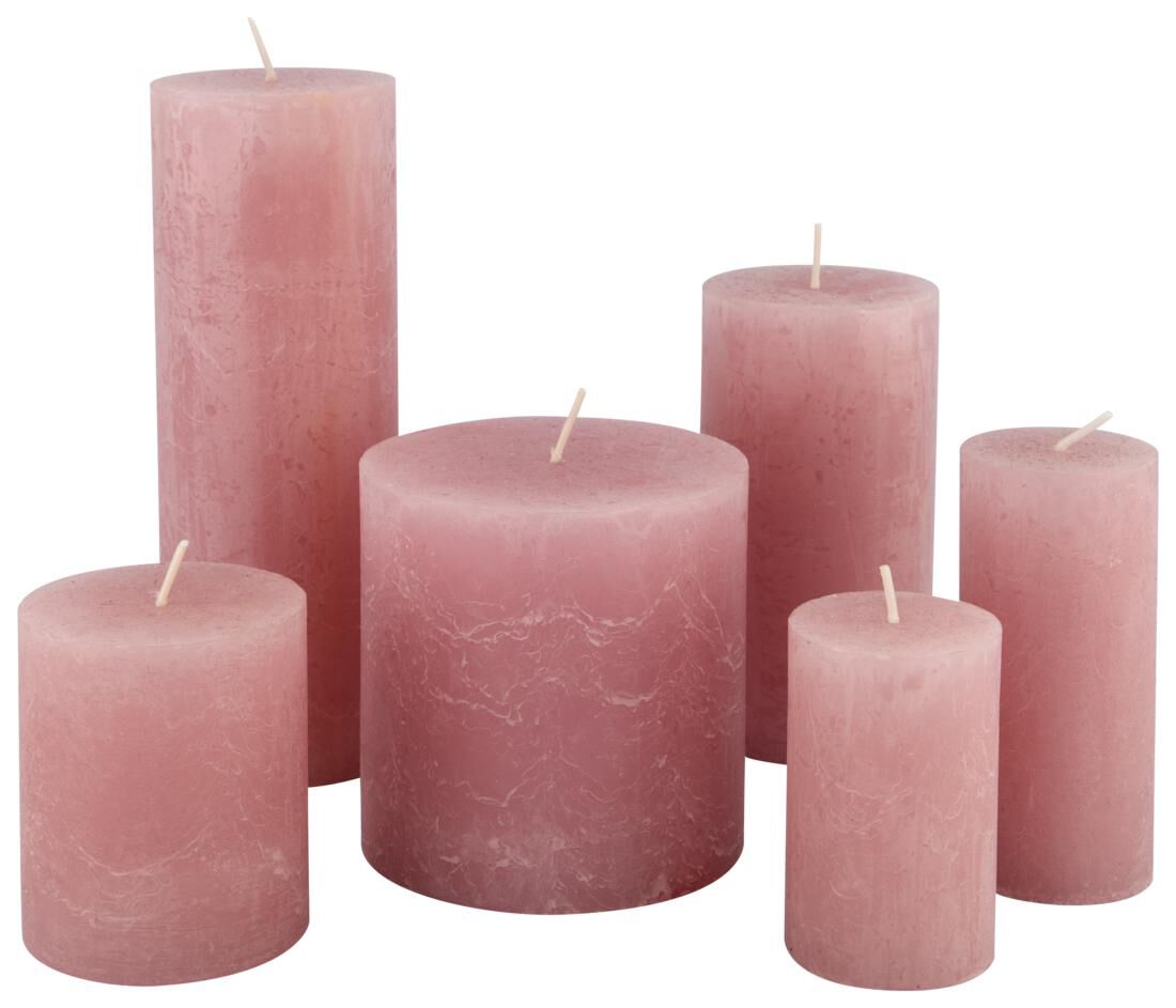 samen repertoire meer rustieke kaarsen roze - HEMA