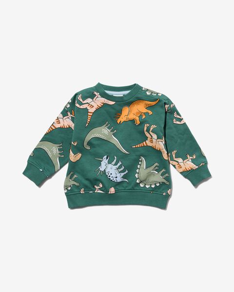 baby kledingset sweatbroek en sweater dino groen - 1000029762 - HEMA