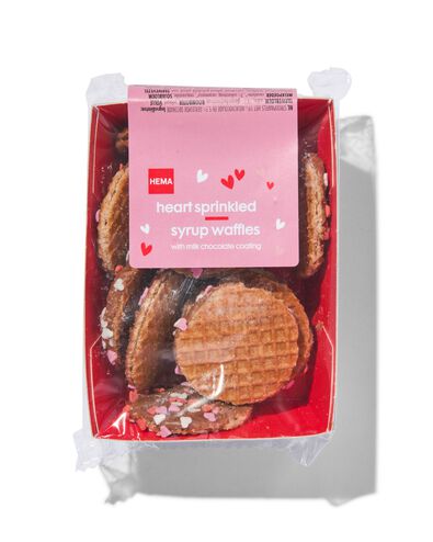 stroopwafels met chocolade en hartjes 145gram - 10820001 - HEMA