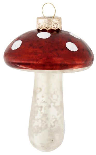 kerstbal glas paddenstoel 8cm - 25130276 - HEMA
