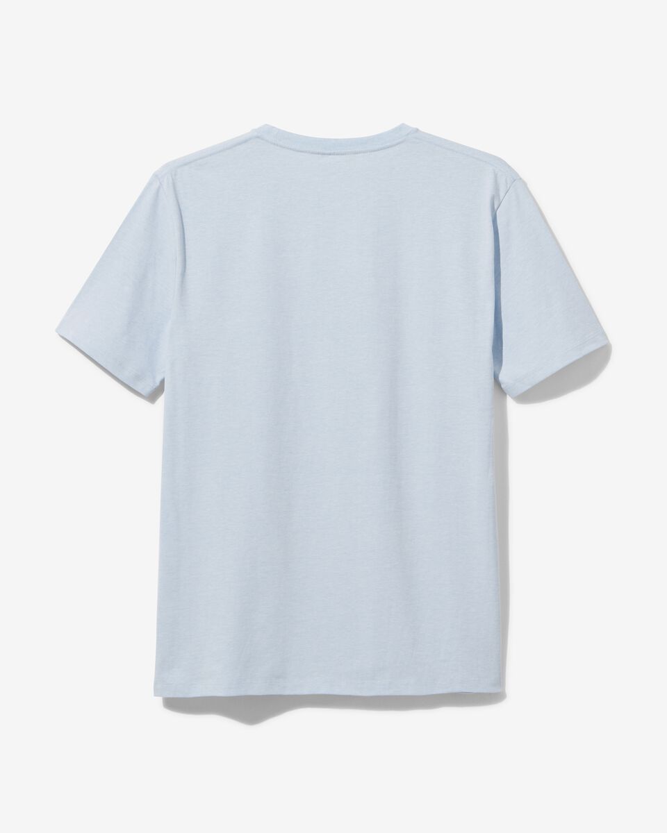 heren t-shirt regular fit o-hals blauw L - 2104062 - HEMA