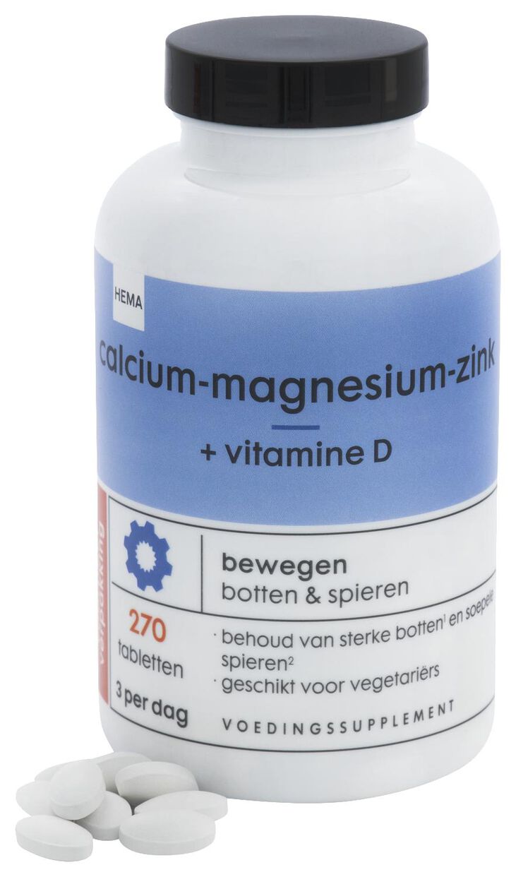 gemak Historicus Adviseren calcium-magnesium-zink + vitamine D - 270 stuks - HEMA