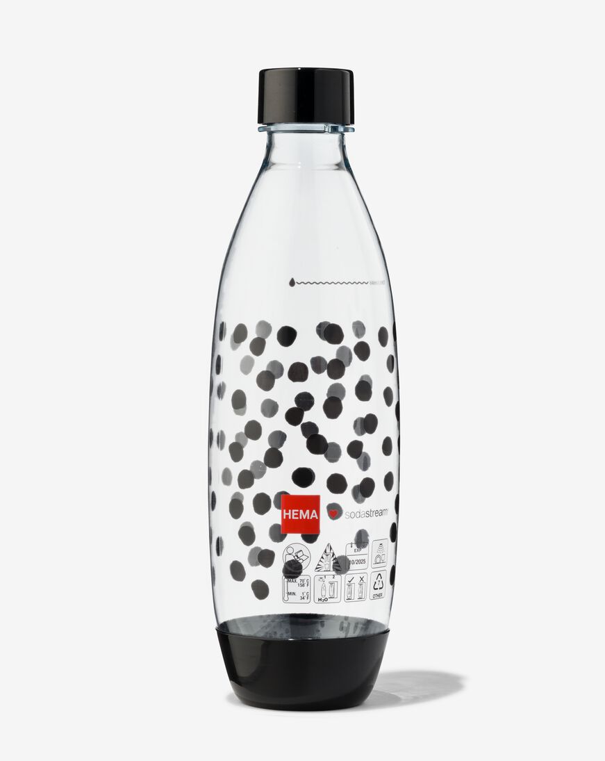 SodaStream kunststof fles zwart stippen 1L - 80405201 - HEMA