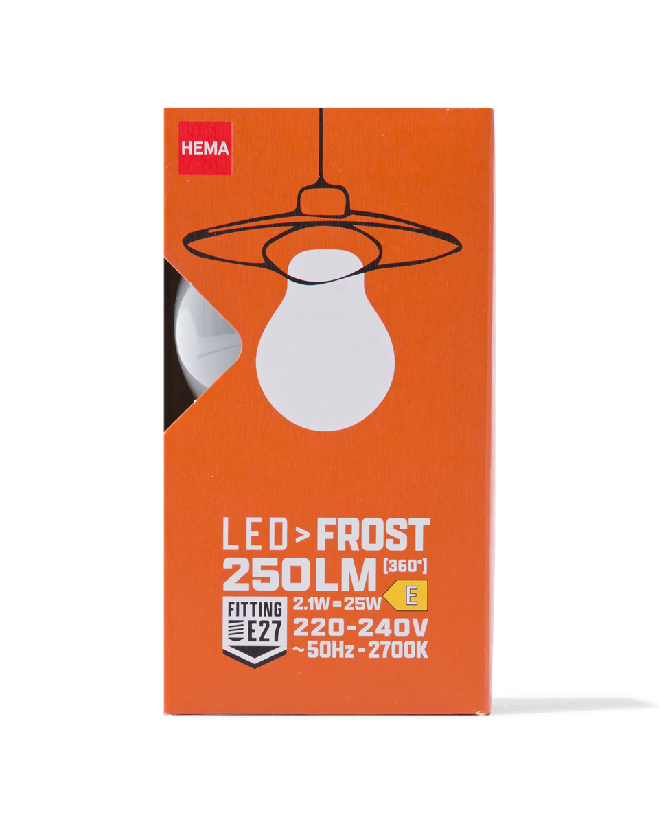 led peer glass frost E27 2.1W 250lm - 20070032 - HEMA