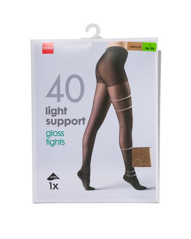light support gloss panty 40 denier naturel 40/42 - 4042337 - HEMA