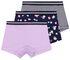 kinderboxers katoen/stretch confetti - 3 stuks donkerblauw - 1000025317 - HEMA