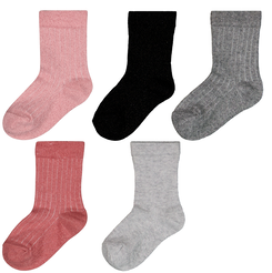 kinder sokken met katoen en glitters - 5 paar multi multi - 1000028440 - HEMA