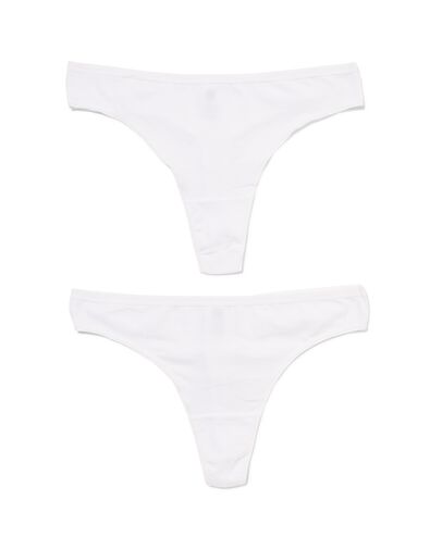 dames strings stretch katoen - 2 stuks wit wit - 1000030294 - HEMA