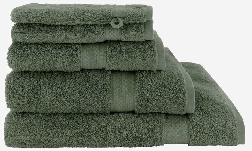 Luidspreker effect voordeel handdoeken - zware kwaliteit legergroen - HEMA