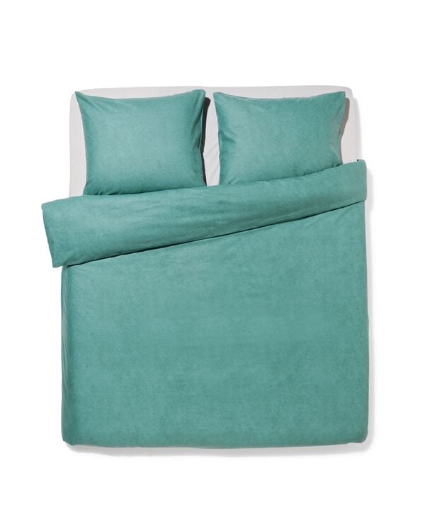 dekbedovertrek 240x200/220cm flanel melange groen - 5700212 - HEMA
