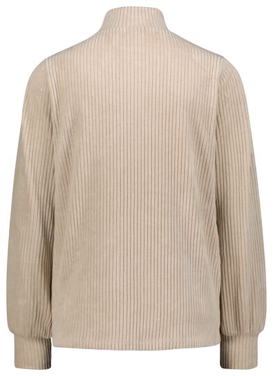 dames sweater Cassie met ribbels zand M - 36225467 - HEMA